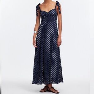 Madewell Sweetheart Neckline Midi Polka Dot Dress